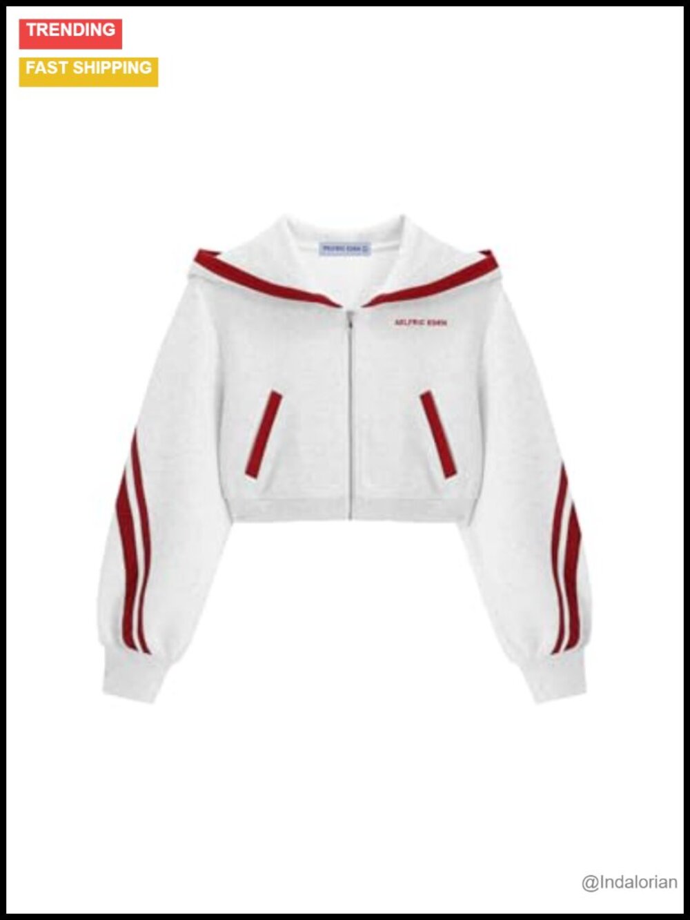 Aelfric Eden Cropped Zip Up Hoodie Cotton Blend